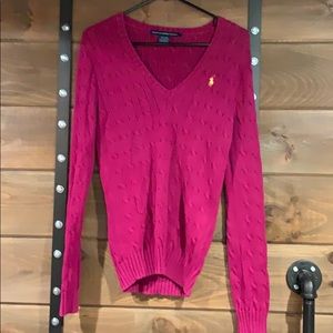 Ralph Lauren Sport Sweater. Dark Pink. Size Medium